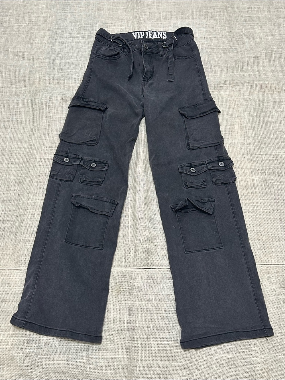VIP JEANS Black Cargo Pocket Pants Size 3/4
